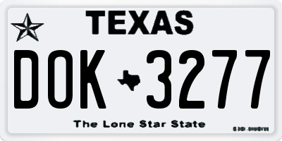 TX license plate DOK3277