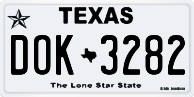 TX license plate DOK3282