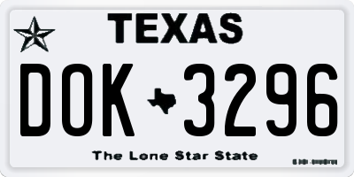 TX license plate DOK3296