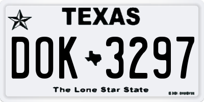 TX license plate DOK3297