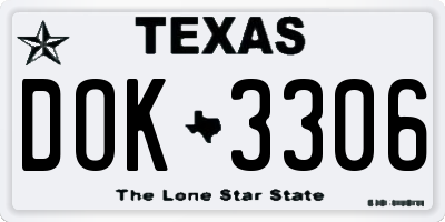 TX license plate DOK3306