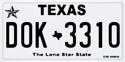 TX license plate DOK3310