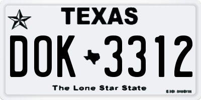 TX license plate DOK3312