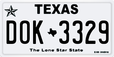 TX license plate DOK3329