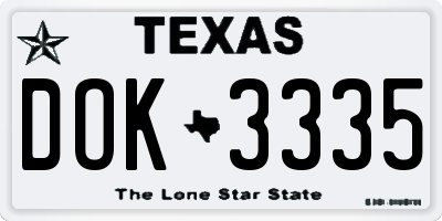TX license plate DOK3335