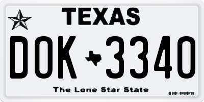 TX license plate DOK3340