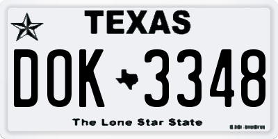 TX license plate DOK3348
