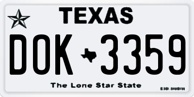 TX license plate DOK3359