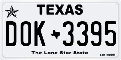 TX license plate DOK3395