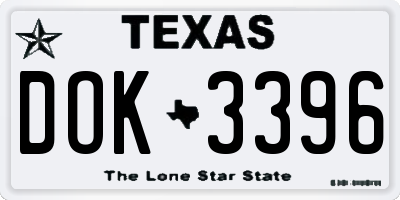 TX license plate DOK3396
