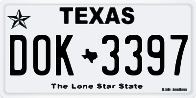TX license plate DOK3397