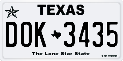 TX license plate DOK3435