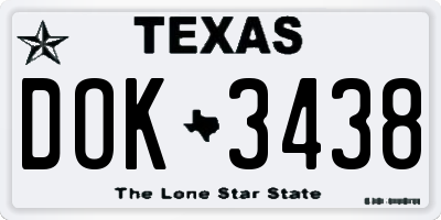 TX license plate DOK3438
