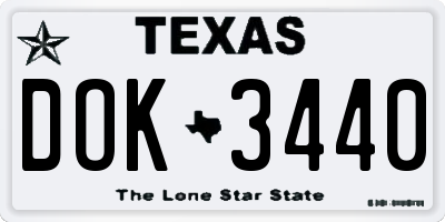 TX license plate DOK3440