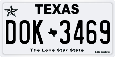 TX license plate DOK3469