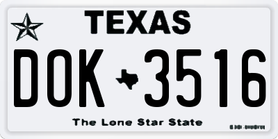 TX license plate DOK3516