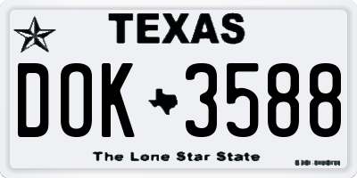 TX license plate DOK3588