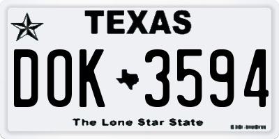 TX license plate DOK3594