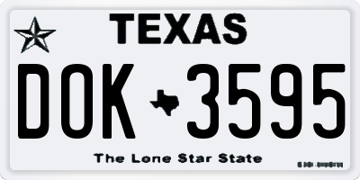 TX license plate DOK3595
