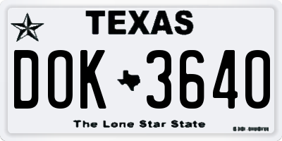 TX license plate DOK3640