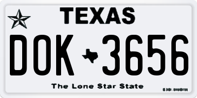 TX license plate DOK3656