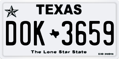 TX license plate DOK3659