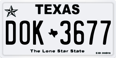 TX license plate DOK3677