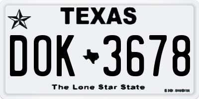 TX license plate DOK3678