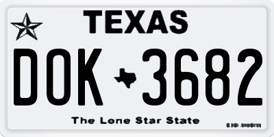 TX license plate DOK3682