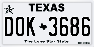 TX license plate DOK3686