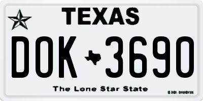 TX license plate DOK3690