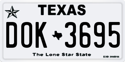 TX license plate DOK3695