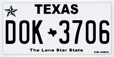 TX license plate DOK3706