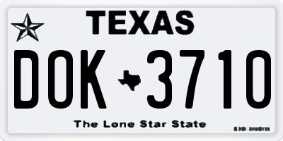 TX license plate DOK3710