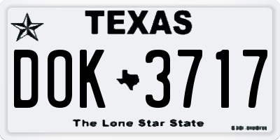 TX license plate DOK3717