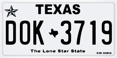 TX license plate DOK3719