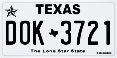 TX license plate DOK3721