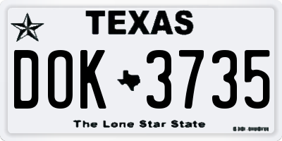 TX license plate DOK3735