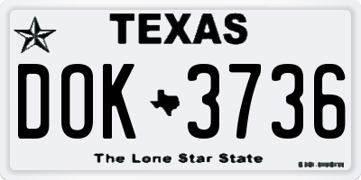 TX license plate DOK3736