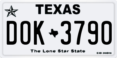 TX license plate DOK3790