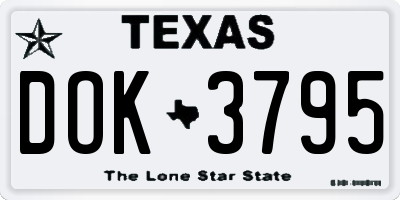TX license plate DOK3795