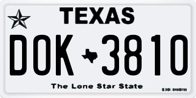 TX license plate DOK3810