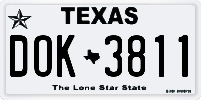TX license plate DOK3811