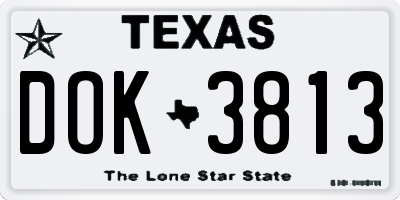 TX license plate DOK3813