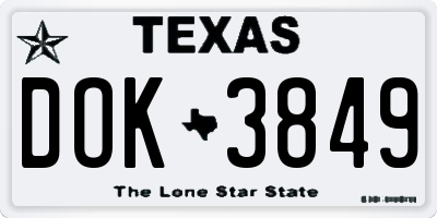 TX license plate DOK3849