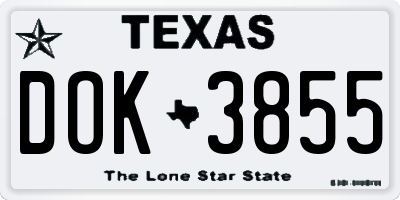 TX license plate DOK3855