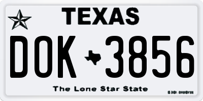 TX license plate DOK3856