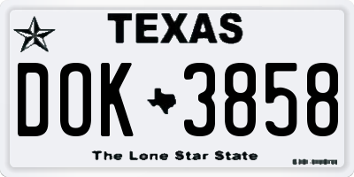 TX license plate DOK3858