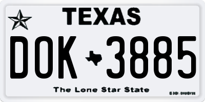 TX license plate DOK3885