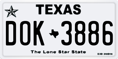 TX license plate DOK3886